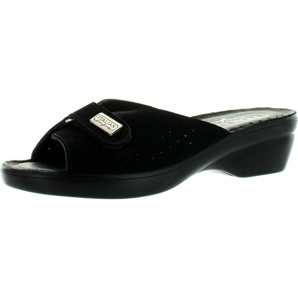 Italian Comfort Bolsena Black Womens sandals 6 NEW